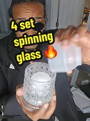 spinning wine glasses set of 4 limited edition gift set. for all my cool crew. upgrade any drinking experience. #spinningglass #iceballmold #whiskeyglassset  #wineglassset #glassset 