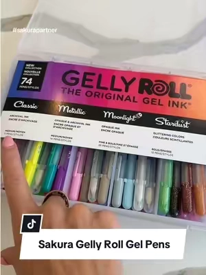 The original Sakura jelly roll gel pens gift set that we all lost our mind over in junior high #gelpens #gellyroll #journaling #sakurapartner #tiktokshopcreatorpicks 