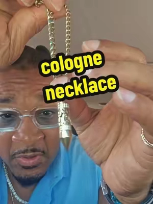 the cologne necklace use your favorite cologne with the real 14 karat gold plated necklace with a built-in seat sponge. #colognenecklace #jewelryandcologne #mensjewelry #howtowearcologne #14kjewelry 