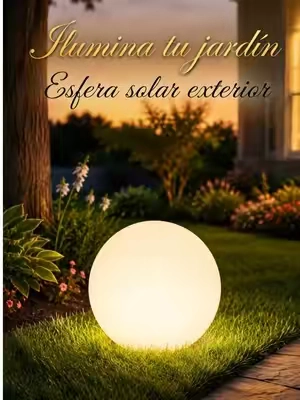 Ilumina jardines, senderos y patios con esta esfera solar LED para exteriores. Su diseño resistente al agua, cambio de colores RGB y control remoto la convierten en una opción decorativa para crear diferentes ambientes al aire libre. #SolarGardenLight #OutdoorLighting #LandscapeLighting #tiktokshopsummersale #tiktokshopcreatorpicks 