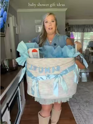 Baby shower gift ideas 🍼🩵👶🏻✨ #babyshowergiftideas #babyshowergiftbasket #babyshower 