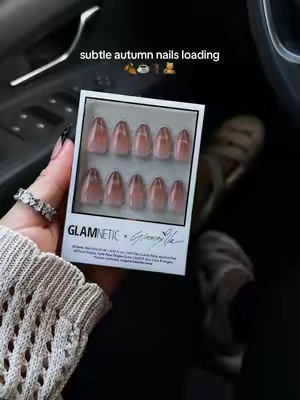 I can already feel autumn in the air ☕️🪾🧸@Glamnetic #glamnetic #pressonnails #pressons #nailart 