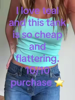 the quality vs price is so good #teal #tanktop #tryonhaul 