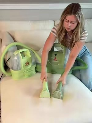 Which Bissell Little Green is right for you? #bisselllittlegreen #bisselllittlegreenmachine #carpetcleaning #upholsterycleaning #couchcleaning 