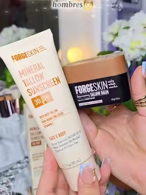 Beef Tallow Skincare Bundle: Forge Skin Wrinkle Defense Beef Tallow Balm Moisturizer Hydrating Anti-Aging + Mineral Tallow Non Nano Zinc Oxide Sunscreen SPF 30 #tiktokshopsummersale 