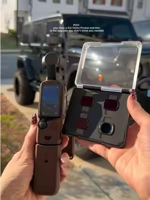 Outdoor videos look so much smoother with these filters 🎥✨ #djiosmopocket3 #contentcreator #creatoressentials #videocreator #osmopocket3accessories 
