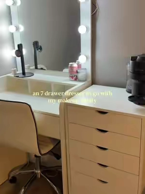 a girl can never have enough storage 🤷🏾‍♀️😂 #makeupvanity #dresser #organization #creatorsearchinsights #SuperBrandDay 
