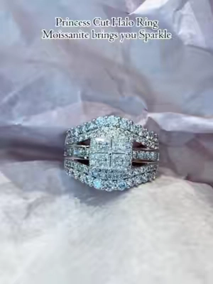 Princess Cut Halo Ring💍Moissanite brings you Sparkle💎✨#ring #moissanitering #moissanite #princesscut #diamond #diamondtester #GRA #affordable #luxury #beautiful #nontarnishjewelry #delzzadjewelry #viral #giftideas #jewelry #waterproofjewelry #2026 #delzzad #TikTokShopSummerSale
