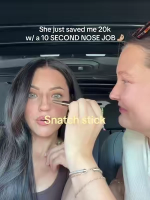 10 second nose job yes please! I hate my nose!! But this is so quick and easy and actually makes me forget about wanting a nose job. Obsessed with this snatch stick from @tarte cosmetics  #nosecontour #nosejob #nosecontourhack #rhinoplasty #tiktokshopsummersale 