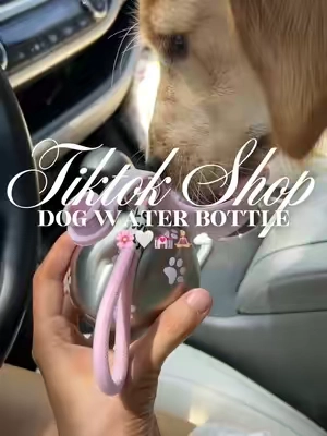 Dog water bottle 🌸🤍💒🧘🏼‍♀️☁️#fyp #dogwaterbottle #dogwater #dogtravel #dogessentials