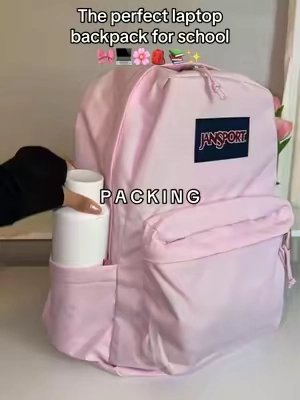 Fits a laptop and binders 💻🌸 The perfect school backpack 🎒✨ #jansport #backpack #schoolbackpack #schoolessentials #TikTokshopbacktoschool 