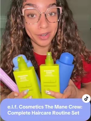 🧐 apparently e.l.f. has a whole haircare line now… 😭🙏 and I was way more impressed than I expected. #elfhaircare #elfcosmetics #frizzcontrol #tiktokshopsummersale #tiktokshopbacktoschool @e.l.f. Cosmetics OFFICIAL The Mane Crew: Complete Haircare Set for Smoother, Shinier, Frizz-Free Hair