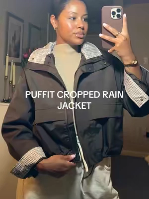 Rain, wind, coffee runs, school drop-offs… this jacket gets it 🤎☕️🍂 Wearing a small, I’m 5’6 135lbs. You can get this jacket with out without the hood. There are sooo many good color options! This cropped rain jacket is windproof, waterproof, and stain resistant outerwear with a funnel neck design and cinched sides that make it feel more like a cute jacket than typical rain gear! @PUFFIT.US  #rainjacket #puffit #fallfashion #fallaesthetic #outerwear 