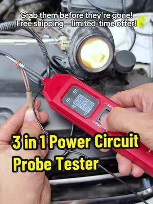 One single tool to test your power probe, test light, and relays! 🛠️⚡ Stop paying mechanics to fix simple wiring issues! 🚗⚡ This 3-in-1 tool makes electrical diagnosis too easy! 🤯🔌 Car won't start? Check your relays and fuses first! 🛠️🔥 The ultimate electrical diagnostic tool you need in 2027! 🚙💡 3 in 1 Power Circuit Probe Tester,3.5-36V DC Circuit Tester Automotive,Test Light,relay tester , Fuse & Voltage Tester,Automotive Short Circuit Breake Finder Electrical Tools If your car won't start, the AC isn't cooling, the wipers aren't working, the horn isn't honking, the power windows are dead, or the lights won't turn on, while you're thinking about spending hundreds of dollars at a repair shop, I've already solved the problem. #mechanicsoftiktok #tooltok #automotiveelectrical #diymechanic #CarRepairTips