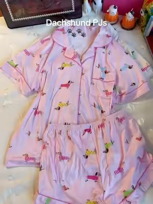 Dachshund owners are physically incapable of ignoring sausage dog print anything 😂#dachshundlove #dachshundmom #dachshund #pajamaset #halloween