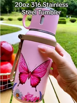 1pc 20oz 316 Stainless Steel Tumbler  #tiktokshop #drinkware #cup #fyp