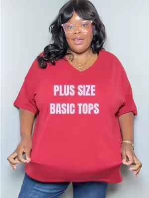 the best plus size basic tops ✨💖 #plussizebasictops #plussizebasics #plussizetshirts #apronbellystyle #tummyflatteringoutfits 