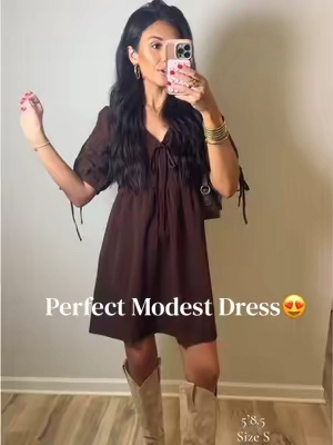 Perfect modest dress that is still so flattering and roomy!!! 