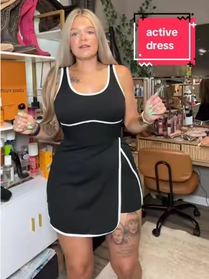 this tennis dress is adorable #tennisdress #activewear #activedress 