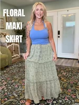 #maxiskirt #floralskirt #tiktokshopcreatorpicks  