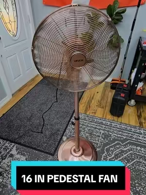 VEVOR 16 INCH HIGH VELOCITY PEDESTAL FAN, 3 SPEED MODES, OSCILLATING, ADJUSTABLE HEIGHT, COPPER LOOK, FLOOR STANDIN FAN. #floorfan  #floorstandingfan #pedestalfan #tiktokshopcreatorpicks #tiktokshopsummersale @Haidee_Collab @VEVOR Store @CreatorCollab_Mabel 