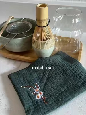 everything you need for the perfect homemade matcha. 🍵✨ #matcha #matchalatte #matchaset #teaset #tea 