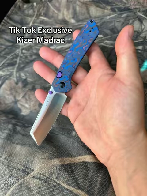 The Kizer Madrac features a satin finish blade, Vortex Micarta handles, Kizer’s button liner lock, and a deep-carry reversible pocket clip. This exclusive version won’t be around forever. #Kizer #KizerMadrac #EDC #PocketKnife #KnifeCommunity