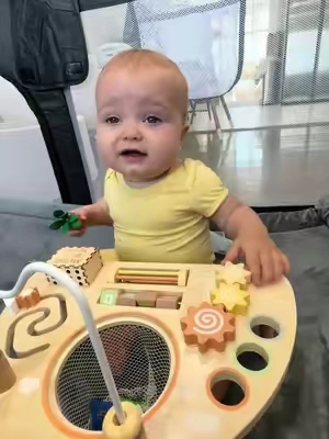 This Montessori activity table is the perfect toy to add to your rotation. No batteries. No overstimulating noises. Just focus, and play #babytoys #montessoritoys #woodentoy #tiktokshopbacktoschool #summerwins 
