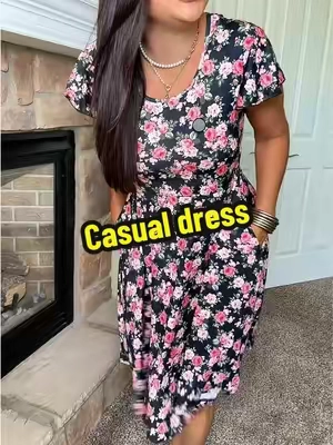A dress that’s both cute, casual and flattering in the body! @Zeagoo #dress #summerdress #fluttersleevedress #casualdress #floraldress 