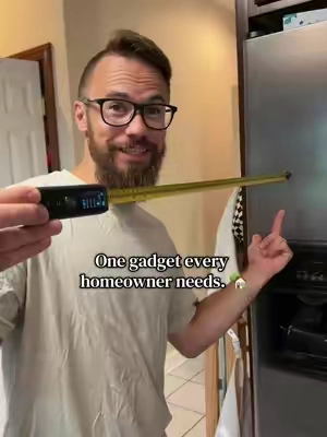 It measures long distances with a laser and has a built-in tape measure. Small enough to fit in a drawer, useful enough to grab every week.#homehacks 