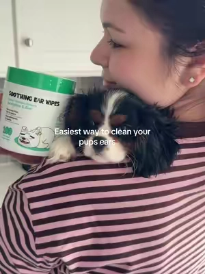 This made cleaning her ears so much easier and the best part was my hands stayed clean! #fyp #dogsoftiktok #puppy #puppytiktok #dogmom 