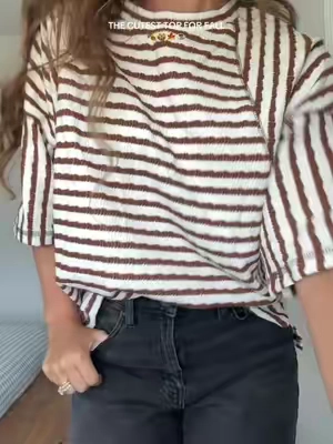 Obsessed with the stripes 🧺🤎 #fallfashion #OOTD #outfit #outfitinspo #fashiontiktok 