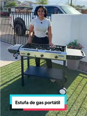 Estufa de gas de 2 y 3 quemadores para cocinar al aire libre #estufa #estufadegas #portatil #tiktokshopcreatorpicks 