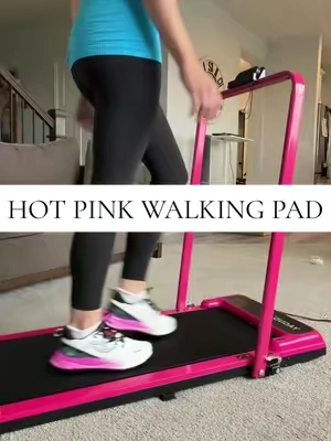 The viral hot pink foldable walking pad did not disappoint. #walkingpad #pinkwalkingpad #walkathome #homeworkout #foldabletreadmill 