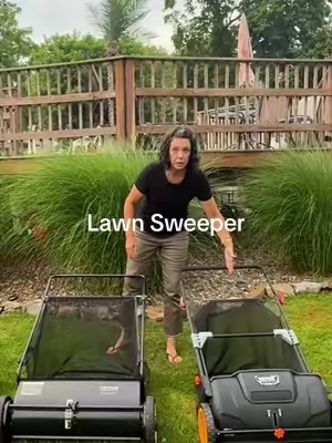 The upgraded lawn sweeper makes short work. #lawnsweeper #vevor #yardwork 