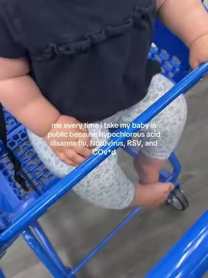 Been using hypochlorous acid instead of hand sanitizer for a couple years now and I haven’t gotten sick! I love that it’s nontoxic and I can feel good about using it on my baby too #babytok #hypochlorousacidspray #MomsofTikTok #mommusthaves #