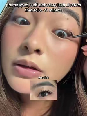 its literally like salon results but way faster and cheaper #lashclusters #nogluelashes #ninetyninedreams #selfadhesivelashes #mangalashes 