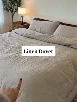 Literally do not want to leave my bed 🤭 #linenduvet #duvetcover #linenbedding #tiktokshopcreatorpicks 