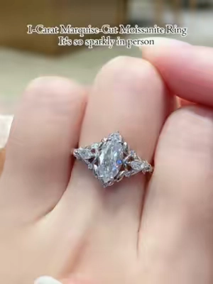 1-Carat Marquise Cut Moissanite Ring💍It's so sparkly in person💎✨#ring #moissanitering #marquise #marquisering #moissanite #marquisediamond #silver #silverjewelry #s925 #s925silver #TikTokShopSummerSale #delzzad #2026 #waterproofjewelry #jewelry #giftideas #viral #delzzadjewelry #nontarnishjewelry #beautiful #luxury #diamond #diamondtester #GRA #affordable