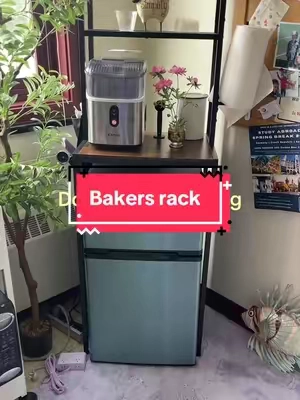 #bakersrack #refrigerator #dormroomfurniture #backtoschoolshopping #tiktokshopsummersale 
