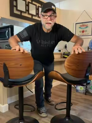 Bar Stools Set of 2 for Kitchen Counter, Adjustable Bentwood Barstools, Modern PU Leather Upholstered Bar Chair with Back and Footrest, for Bar, Kitchen, Dining Room.   ##barstool##stool##kitchenupgrade##kitchen##tiktokshopcreatorpicks@@Sweetcrispy S@@Sweetcrispy Official