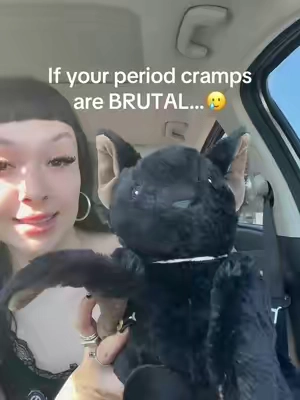 My emotional support bat. 🦇💜✨ #warmies #forthegirls #tiktokmademebuyit #cramps 