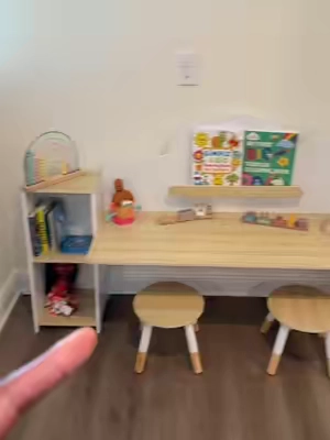 My dining room and living room were covered in children's stuff, so I felt like I had to clean them all the time. I adore this kids' desk, and since they can make as much mess there as they want, I don't have to worry. #kidsdesk #playroom #kidsroom #kidsplay 