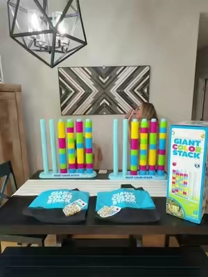 This is a fun activity to do with friends and family. Can be played outside or inside so you get year round fun. #colorstack #GameNight #gamenightfun #FamilyFun #games 
