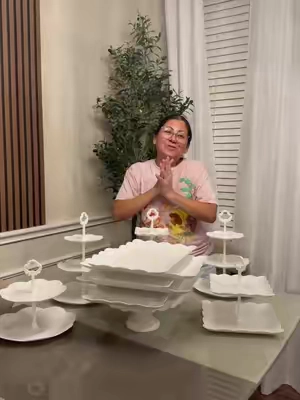 Cake stand set #cakestand #party #Home #tiktokshopbacktoschool #dessert 