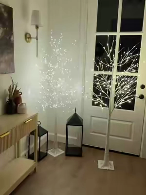 Lighted white birch tree - 6 ft twinkling white birch tree - twinkle lights tree - twinkling white birch tree - lighted tree #TikTokshopcreatorpicks #homefinds #cozyseason #cozyvibes 