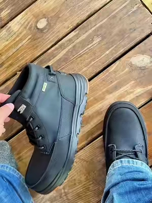 HEYDUDE Bradley II Work CT Leather Comfortable Lightweight Slip on Work Boots with Comp Composite Safety Toe #workboots #HEYDUDEpartner #comptoeboots #tiktokshopcreatorpicks #tiktokshopsummersale @HeyDude 