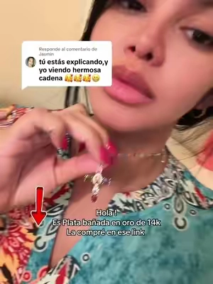 Respuesta a @Jasmin  por ahí te la dejé nena si es muy linda es económica pero es de Plata bañada en oro no cambia de color ni nada 