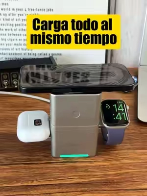 Por fin mi escritorio no parece un enredo de cables. 😂 Carga mi iPhone, Apple Watch y AirPods al mismo tiempo con carga rápida Qi2. ¡Aprovecha la oferta en el carrito naranja antes de que se agoten!#3in1charger #3in1chargerstation #wirelesschargingstation #wirelesscharging #tiktokshop