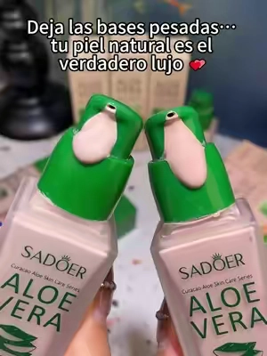Esta base con aloe es ligera, hidratante y se funde con tu piel como una crema.✨#TikTokMeHizoComprar #TikTokShopMexico #ProductosVirales #BaseDeMaquillaje #baseconaloe 